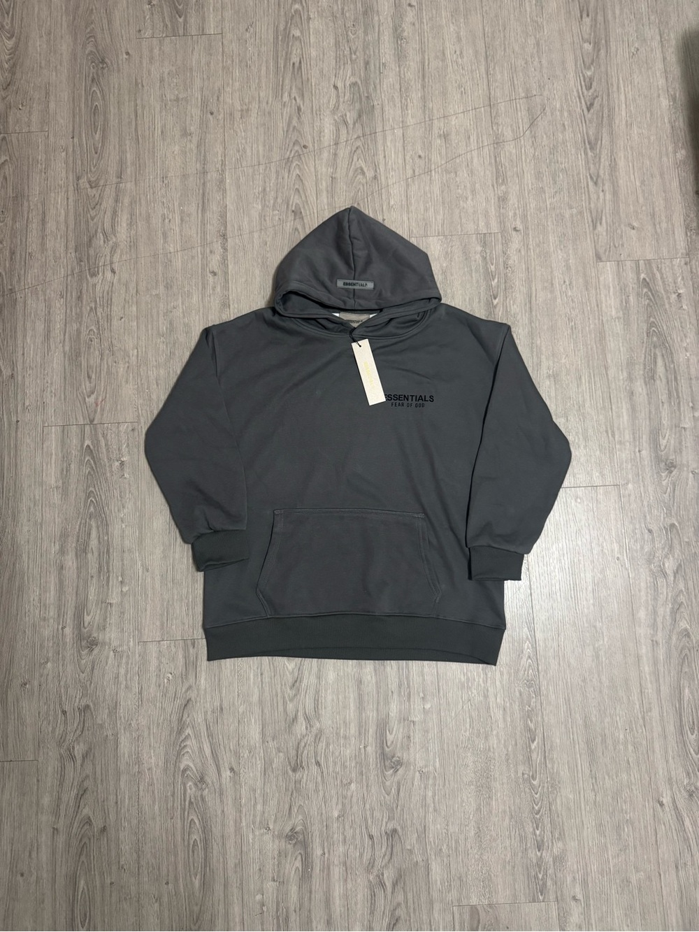 ESSENTIALS Charcoal Gray Pullover Hoodie
